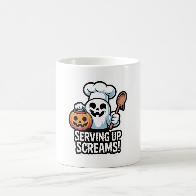 Caneca De Café Chef Boo – Spooky Cute Halloween Ghost Spoon (Centro)