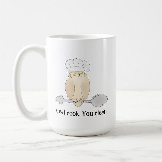 Caneca De Café Chef Coruja Fofo (Esquerda)