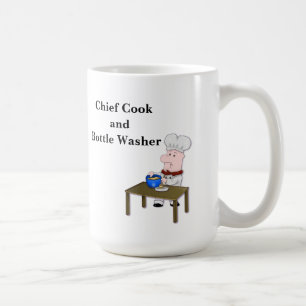 Caneca De Café Chef de Cartoon, "Chefe Cook and Bottle Washer"