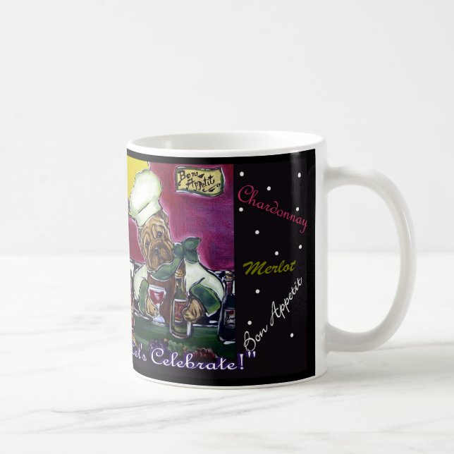 Caneca De Café Chef de Vinho Shar-Pei (Direita)