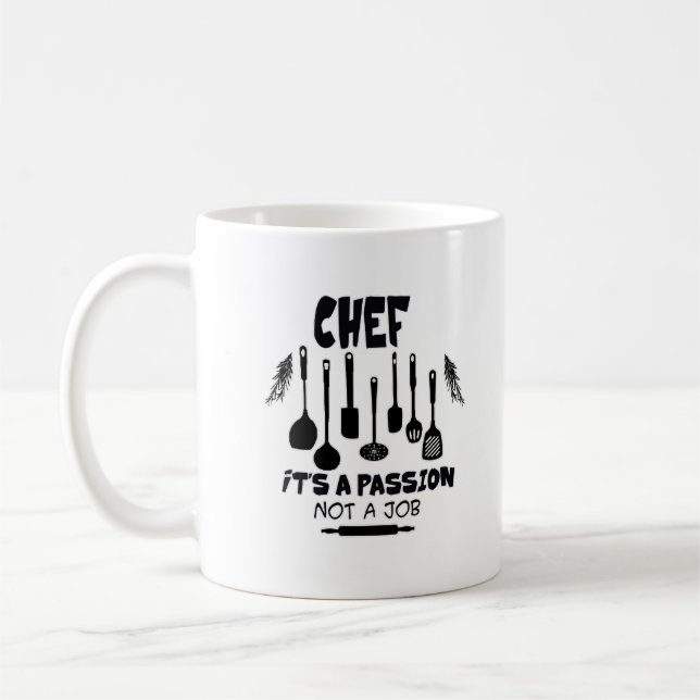 Caneca De Café Chef é uma paixão, não um trabalho (Esquerda)