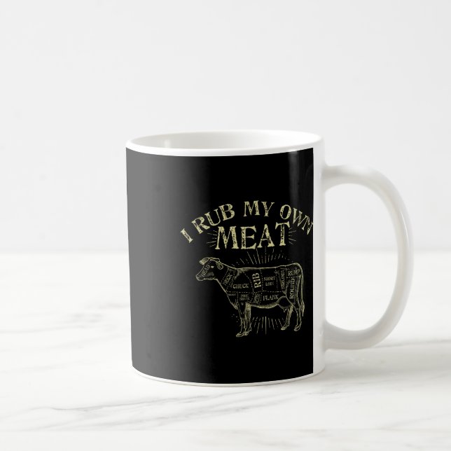 Caneca De Café Chef Engraçado de Churrasco Tee... eu esfrego minh (Direita)