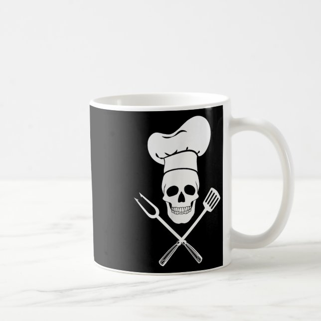 Caneca De Café Chef Hat Cook Skull Kitchen Barbecue - Ferramentas (Direita)