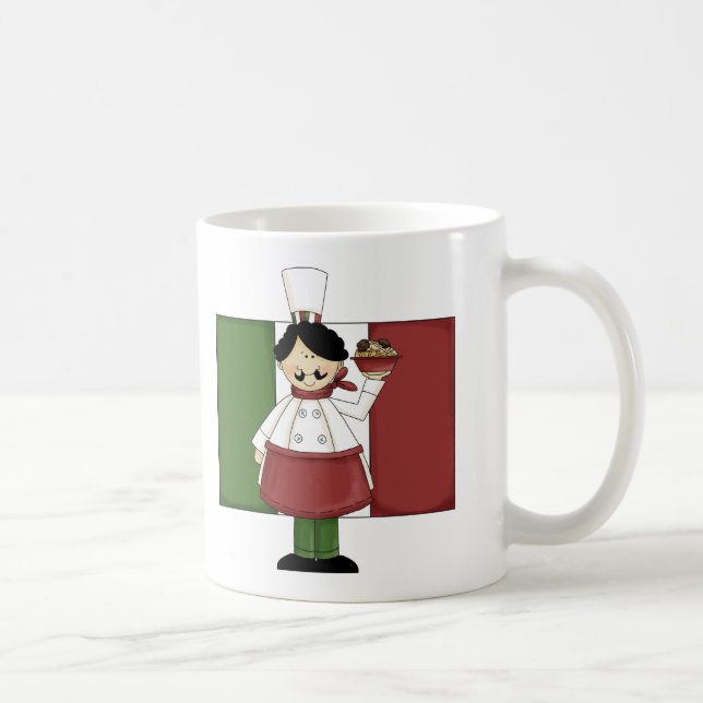 Caneca De Café Chef Italiano - Personalizável (Direita)