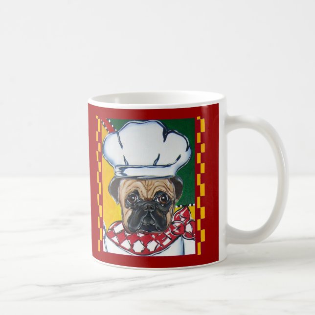 Caneca De Café Chef Pug (Direita)
