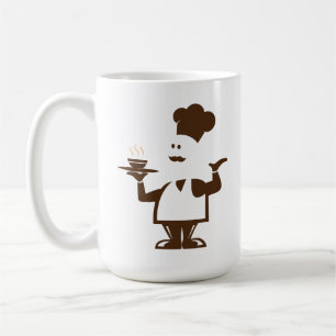 Caneca De Café Chef segurando uma tigela de sopa