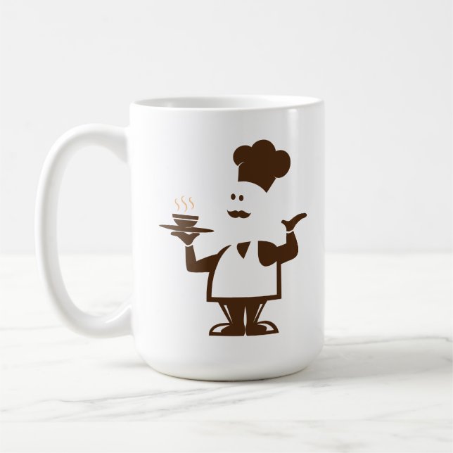 Caneca De Café Chef segurando uma tigela de sopa (Esquerda)