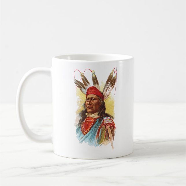 Caneca De Café Chefe de Sioux do Pawnee: Urso de pressa (Esquerda)