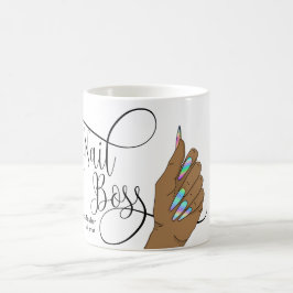Caneca De Café Chefe de unha, técnico de unhas, unhas holográfica
