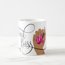 Caneca De Café Chefe de unhas, técnico de unhas, unhas longas, ma