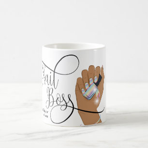 Caneca De Café Chefe de unhas, técnico de unhas, unhas longas, ma