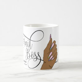 Caneca De Café Chefe de unhas, técnico de unhas, unhas longas, ma