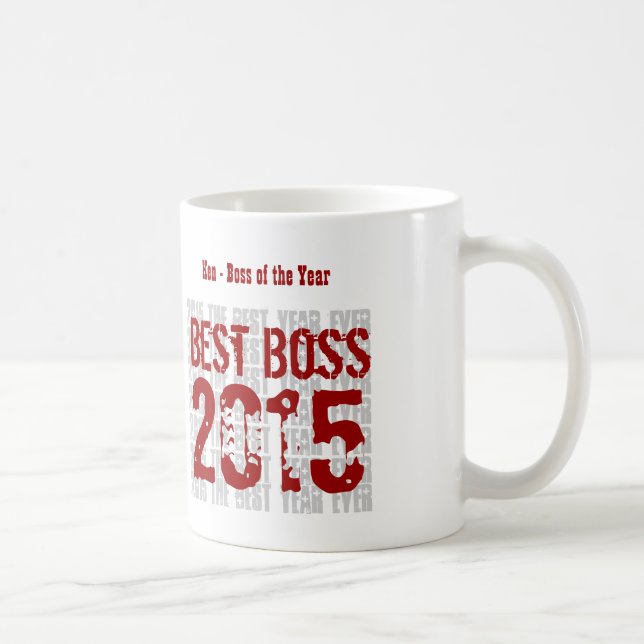 Caneca De Café Chefe do ano 2015 ou QUALQUER ANOS no VERMELHO (Direita)