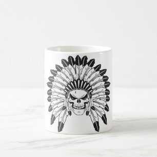 Caneca De Café Chefe do Crânio Indiano