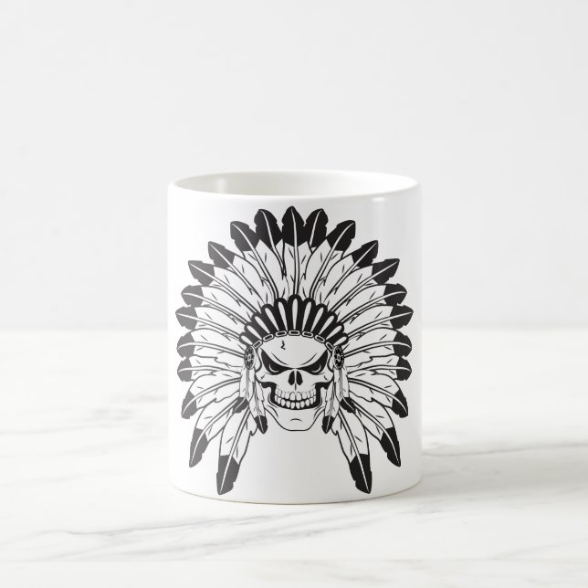 Caneca De Café Chefe do Crânio Indiano (Centro)