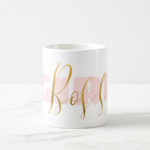 Caneca De Café Chefe Dourado de Menina Rosa