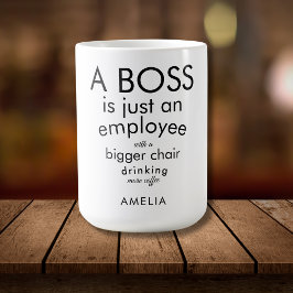 Caneca De Café Chefe Engraçado Citação Humor Typhografia Personal