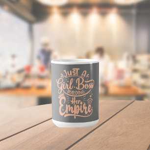 Caneca De Café Chefe Garota Construindo Arte em Palavras Impérica