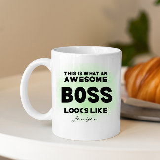 Caneca De Café Chefe Incrível Engraçado Parece Personalizado