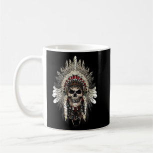 Caneca De Café Chefe Indiano De Cabeçalho Tribal Para Indígenas