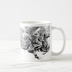 Caneca De Café Chefe indiano que carrega no cavalo: Oeste
