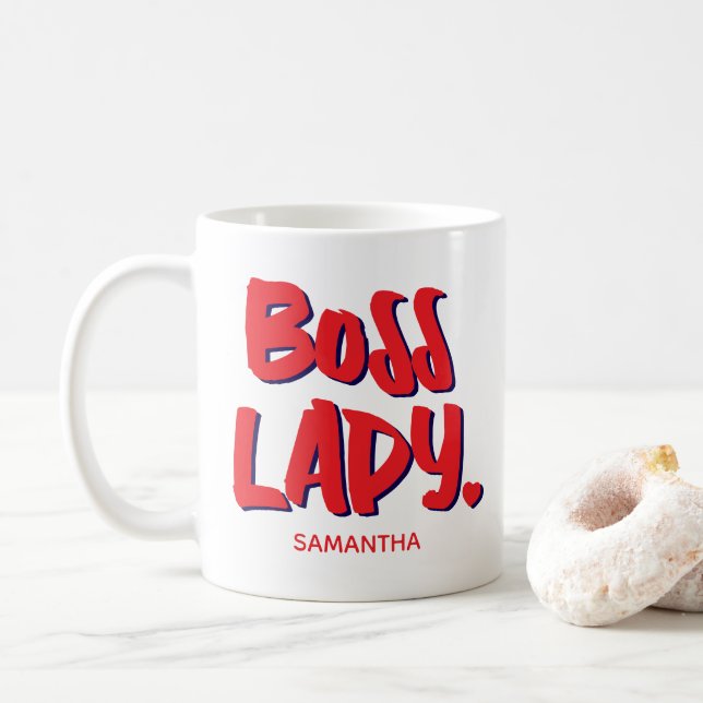Caneca De Café Chefe Lady Business Proprietária Empreendedor (Com Donut)