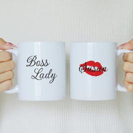 Caneca De Café Chefe Lady Personalizada Coffee Mug com lábios ver