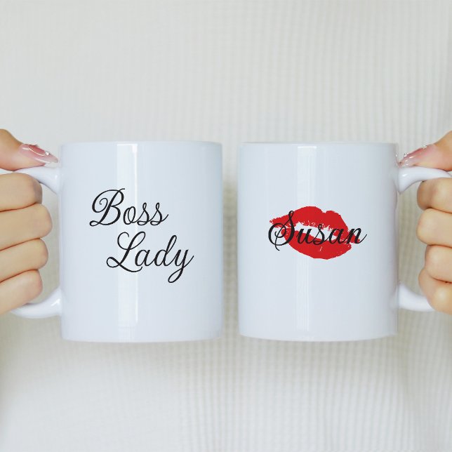 Caneca De Café Chefe Lady Personalizada Coffee Mug com lábios ver (Criador carregado)