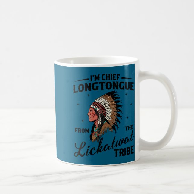 Caneca De Café Chefe longtongue da tribo nativa lickatwat (Direita)