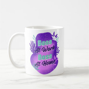Caneca De Café Chefe no Trabalho Chefe em Casa Camiseta de Mãe Tr