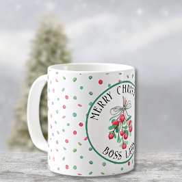 Caneca De Café Chefe Senhora, Padrão de Bala de Visco de Natal 32