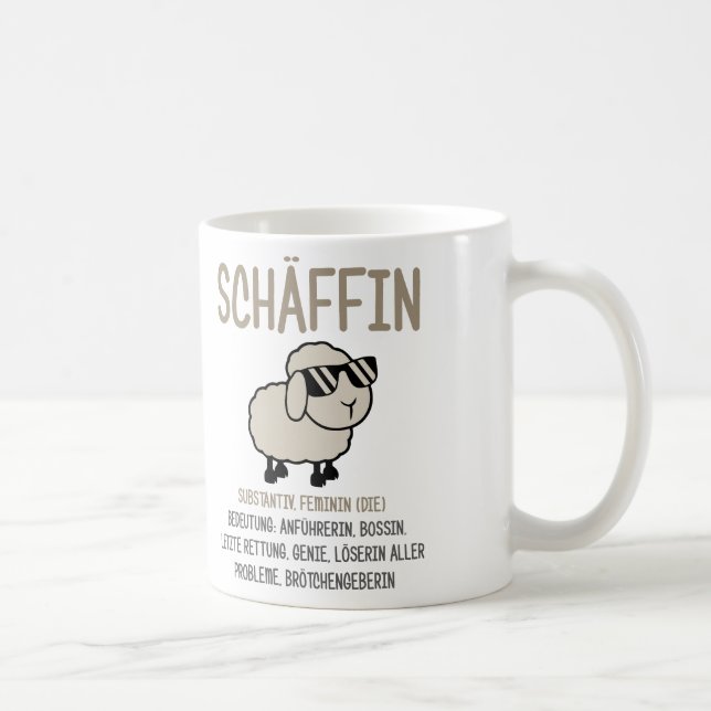 Caneca De Café chefin Geschenke lustig, Schäffin Spruch Geschenk (Direita)