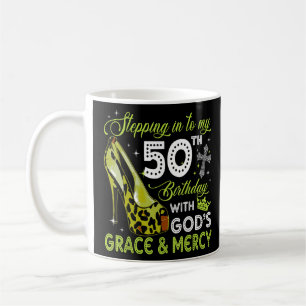 Caneca De Café Chegando ao meu 50º aniversário com a Graça e Deus