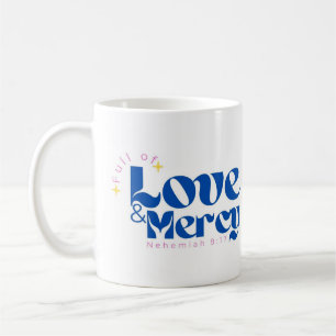 Caneca De Café Cheio de amor e Compaixão, Texto Mug, Cama de Cota
