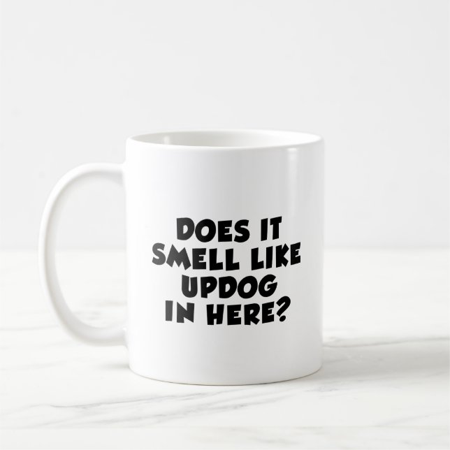 Caneca De Café Cheira como Updog em aqui graceja (Esquerda)