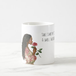 Caneca De Café Cheire as Rosas Garota Negra
