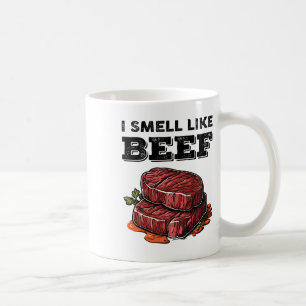 Caneca De Café Cheiro Como Carne De Bife Engraçada Fumando Por