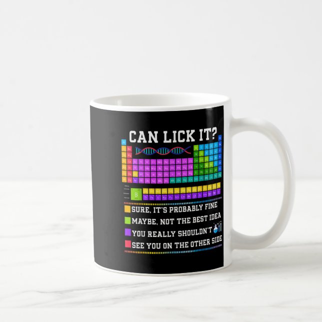 Caneca De Café Chemistry Elements Teacher Can I Lick It Periodic  (Direita)