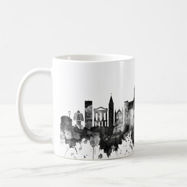 Caneca De Café Chennai Tamil Nadu Skyline BW (Esquerda)
