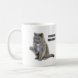 Caneca De Café Cheque o Gato de Cabra com Óculos de Sol e Engraça