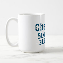 Caneca De Café Chernihiv Ucrânia Latitude & Longitude Afetada