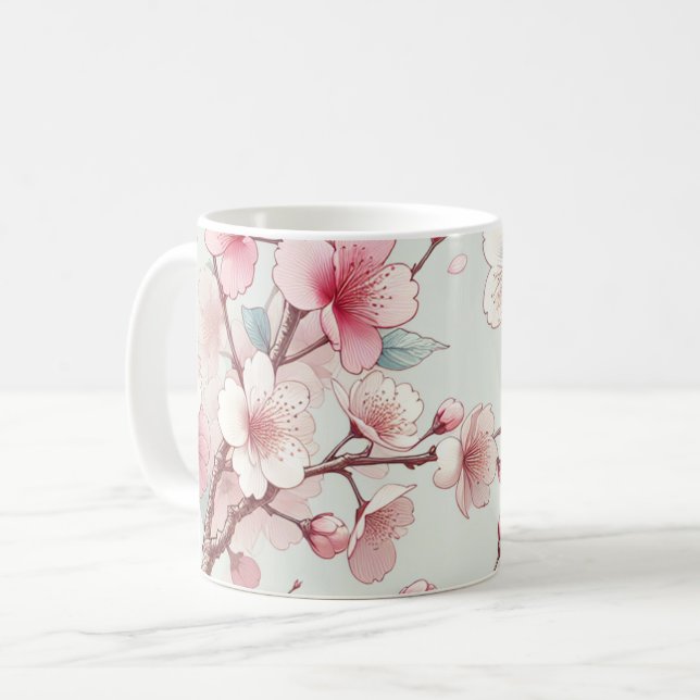 Caneca De Café Cherry Blossom (Frente Esquerda)