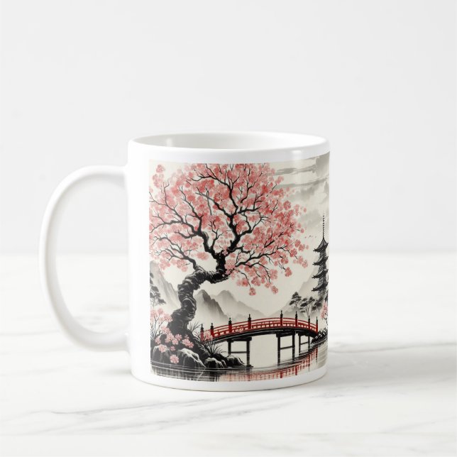 Caneca De Café Cherry Blossom Art Japão (Esquerda)