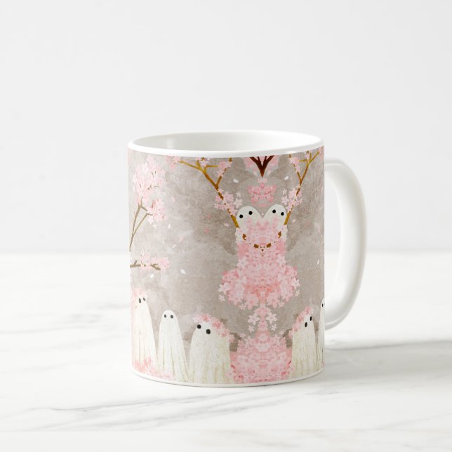 Caneca De Café Cherry Blossom Ghosts (Frente Esquerda)