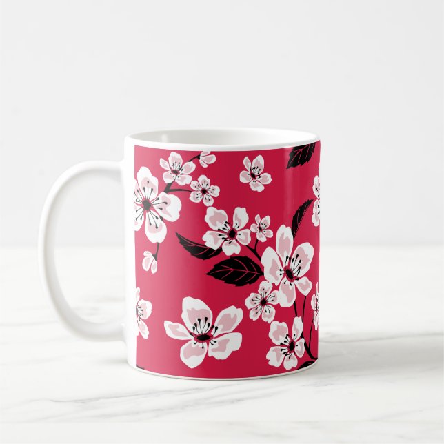 CANECA DE CAFÉ CHERRY BLOSSOM - SAKURA (VERMELHO) (Esquerda)
