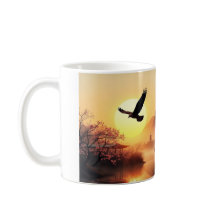 Cherry Blossom Sunset Eagle Coffee Mug