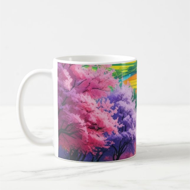 Caneca De Café "Cherry Blossom Trail - Serene Morning (Esquerda)