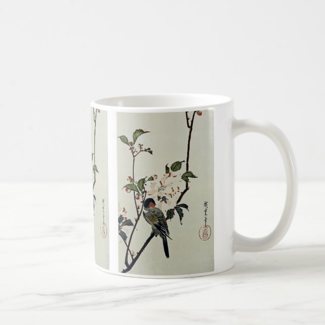 Caneca De Café Cherry Blossoms e Small Bird (Direita)