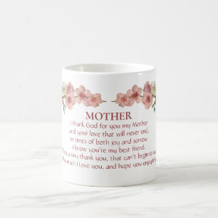 Caneca De Café Cherry Blossoms em rosa para a mãe