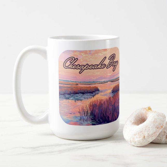 Caneca De Café Chesapeake Bay Annapolis Maryland Virginia Sunrise (Com Donut)